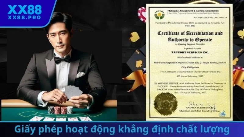 Giấy phép hoạt động khẳng định chất lượng nhà cái